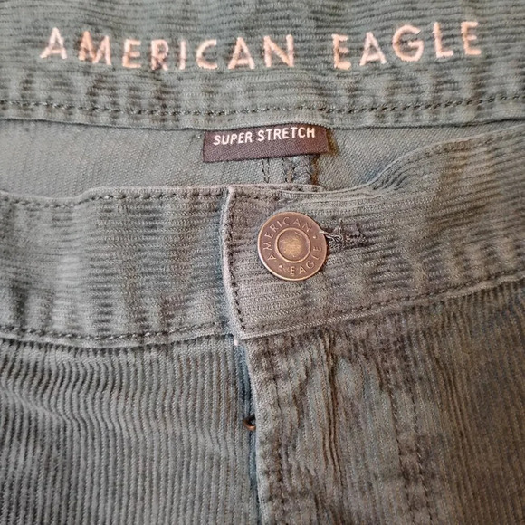 American Eagle Green Corduroy High Rise Pants, 22R - Picture 8 of 10